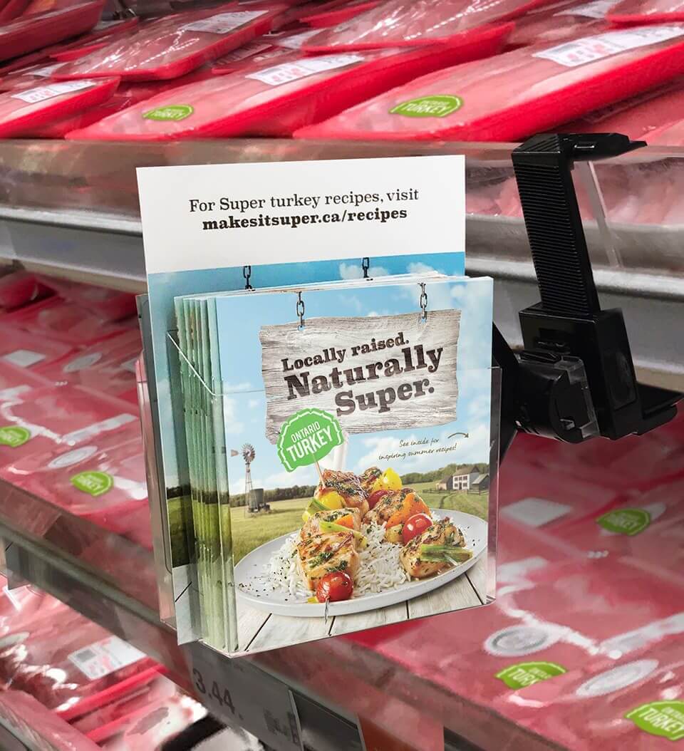 Ontario Turkey in-store shelf blade recipe booklets